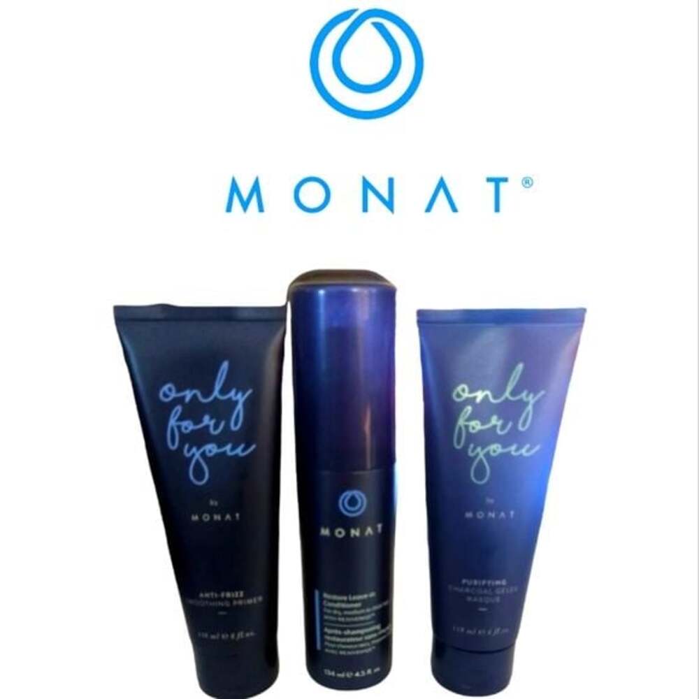 New Set 3  Monat Restore Leave-In Conditioner, Charcoal Masque, Smoothing Primer